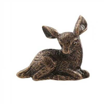 Fawn Metal Cabinet Knob in Antique Brass