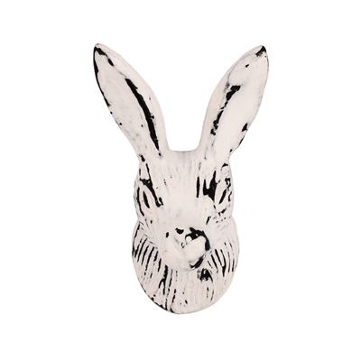 Rabbit Head Iron Cabinet Knob in Distressed White