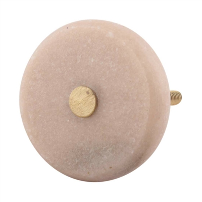 Pink Stone Flat Dresser Knob