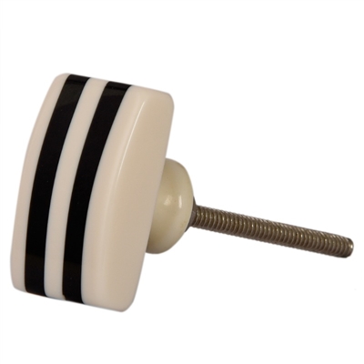 Cabinet Knob with Black Stripes