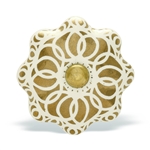 Gold & White Ceramic Cabinet Knob