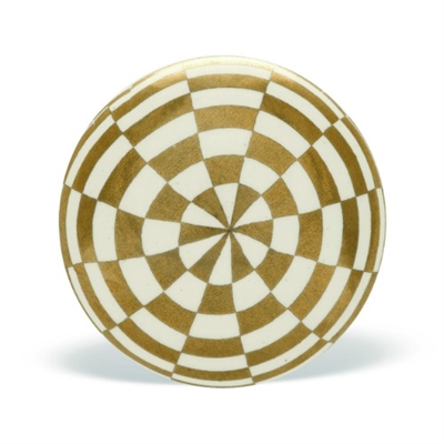 Gold & White Mushroom Ceramic Cabinet Knob