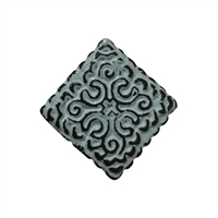Square Metal Cabinet Knob in Distressed Green