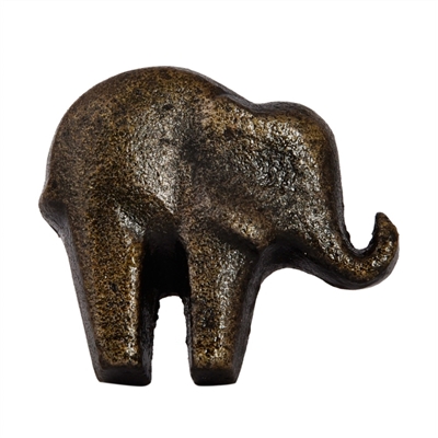 Baby Elephant Cabinet Knob in Antique Brass Finish