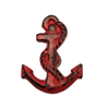 Cast Iron Anchor Cabinet Knob in Distressed Red Finish