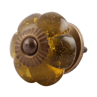 Olive Melon Glass Cabinet Knob