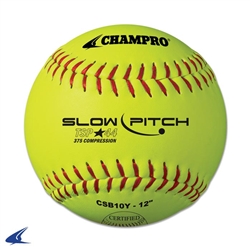Champro ASA 12" Slow Pitch - Yellow Leather Cover .44 Cor