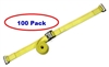 100 Pack of 2" x 12' Yellow E-Track Cam Buckle Strap with Spring E-Fittings