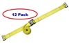 12 Pack of 2" x 12' Yellow E-Track Cam Buckle Strap with Spring E-Fittings