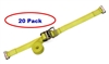 2" x 12' Yellow E-Track Ratchet Straps w/ Spring E-Fittings - 20 Pack