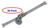 2" x 12' Gray E-Track Ratchet Straps w/ Spring E-Fittings - 20 Pack