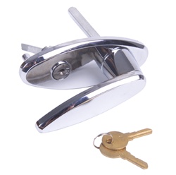 Garage door keyed locking l handle only