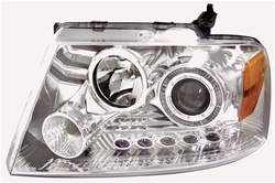 2004-2008 Ford F-150 Headlights with Halo LED, Chrome, by AnzoUSA