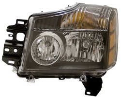 2004-2007 Nissan Titan Clear Headlights, Black, by AnzoUSA