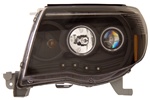 2005-2008 Toyota Tacoma Headlights, Black, by AnzoUSA