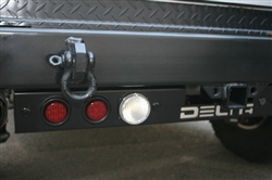 '97-'11 Jeep Wrangler Rear Ground Bar 4-Functions By Delta - LED Stop/Turn / LED Backup + Backup Sensors DEL-01-9585-SEL