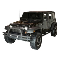 '07-'10 Wrangler JK Front Tube Bumper w/Riser, Textured Black, by Rugged Ridge