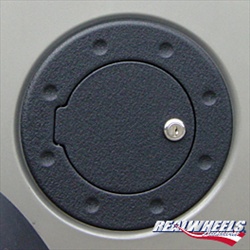 H3T Smooth Black Billet Aluminum Fuel Door by Real Wheels