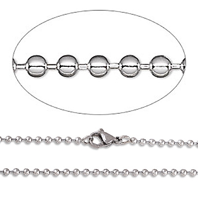 Aluminum Ball Chain Necklace 30" (2mm)