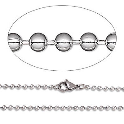 Aluminum Ball Chain Necklace 20" (3mm)