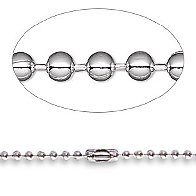 Aluminum Ball Chain Necklace 36" (3mm)