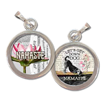 Namaste, yoga inspired jewelry photo charm reads