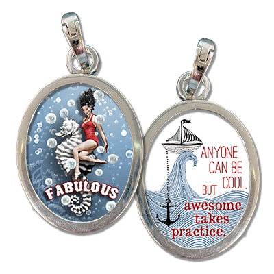 anyone can be cool, but awesome takes practice jewelry charm