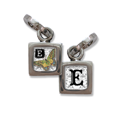 Initial Charm, E initial, charm, Small initial charm, E,  Pick Up Sticks Jewelry, Collage charms, Photo jewelry, Vintage Photo charms, Photo charms, Pick Up Sticks Jewelry, Collage charms, Photo jewelry, Vintage Photo charms