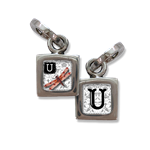 Initial Charm, U initial, charm, Small initial charm, U, Photo charms,Pick Up Sticks Jewelry, Collage charms, Photo jewelry, Vintage Photo charms