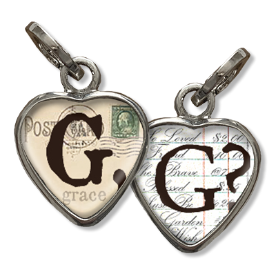 Bubble Heart Initial G