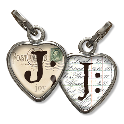 Bubble Heart Initial J