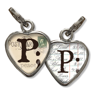 Bubble Heart Initial P