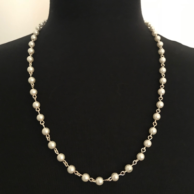 Pearl Rosary Necklace 24"