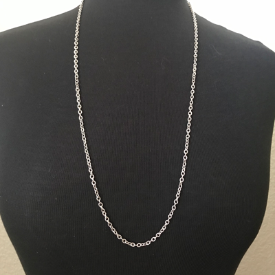 Silver-Plated Small Link Necklace 30"