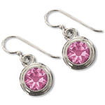 Pink Tourmaline (October) Earring Wires