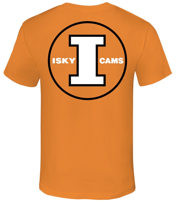 ISKY CAMS Logo Tee design Orange