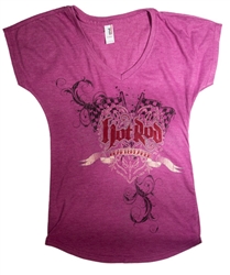 Hot Rod Heartbreaker V-Neck Fuchsia