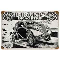 Lions Dragstrip Anglia Tin Sign by SLP