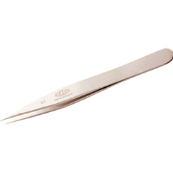 Excelta 00-SA-SE One Star Strong Blunt Tip Tweezer Stainless Steel Antimagnetic - 4 1/2" Long, Made in Pakistan