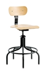Bevco 1502/5 Swivel Plywood Chair- Height Adjust 22"- 27"