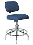 Bevco 2200-5E Upholstered ESD Chair w/ Welded Chrome Footring Metal Glides, Height Adjusts 19" - 24"
