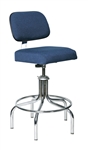 Bevco 2600-5E Evanston Upholstered ESD Chair w/ Welded Chrome Footring Metal Glides, Height Adjusts 24" - 29"