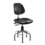 Bevco 7601D-BK- Dura 7000D Series Ergonomic Chair w/ Articulating Tilt Seat and Back Polyurethane - 23"- 28"--Black