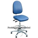 Bevco 9050LE1-BL - Integra-ECR 9000 Series Class 10 ESD Cleanroom Chair - Static Control Vinyl - 15.5"-21" - ESD Mushroom Glides - Blue