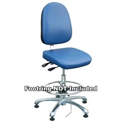 Bevco 9050LE1-BL - Integra-ECR 9000 Series Class 10 ESD Cleanroom Chair - Static Control Vinyl - 15.5"-21" - ESD Mushroom Glides - Blue