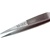 Excelta M-00D Three Star 3 3/8" Carbon Steel Straight Strong serrated point miniature tweezer - Made in Switzerland