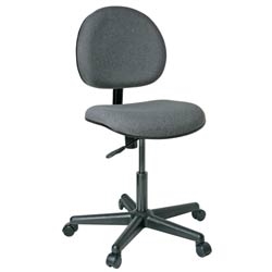 Bevco V4007CC-GY LEXINGTON Value-Line V4 Series Ergonomic Pneumatic Chair - Upholstered - 17"-22" - Carpet Casters - Gray