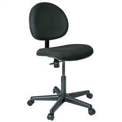 Bevco V4007HC-BK LEXINGTON Value-Line V4 Series Ergonomic Pneumatic Chair - Upholstered - 17"-22" - Hardwood Floor Casters - Black