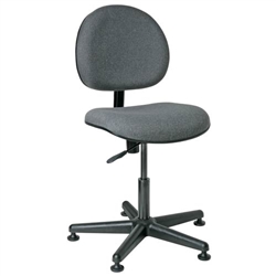 Bevco V4007MG-GY LEXINGTON Value-Line V4 Series Ergonomic Pneumatic Chair - Upholstered - 16"-21" - Mushroom Glides - Gray