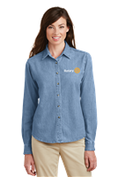 Port & Company Womens Long Sleeve Denim Shirt